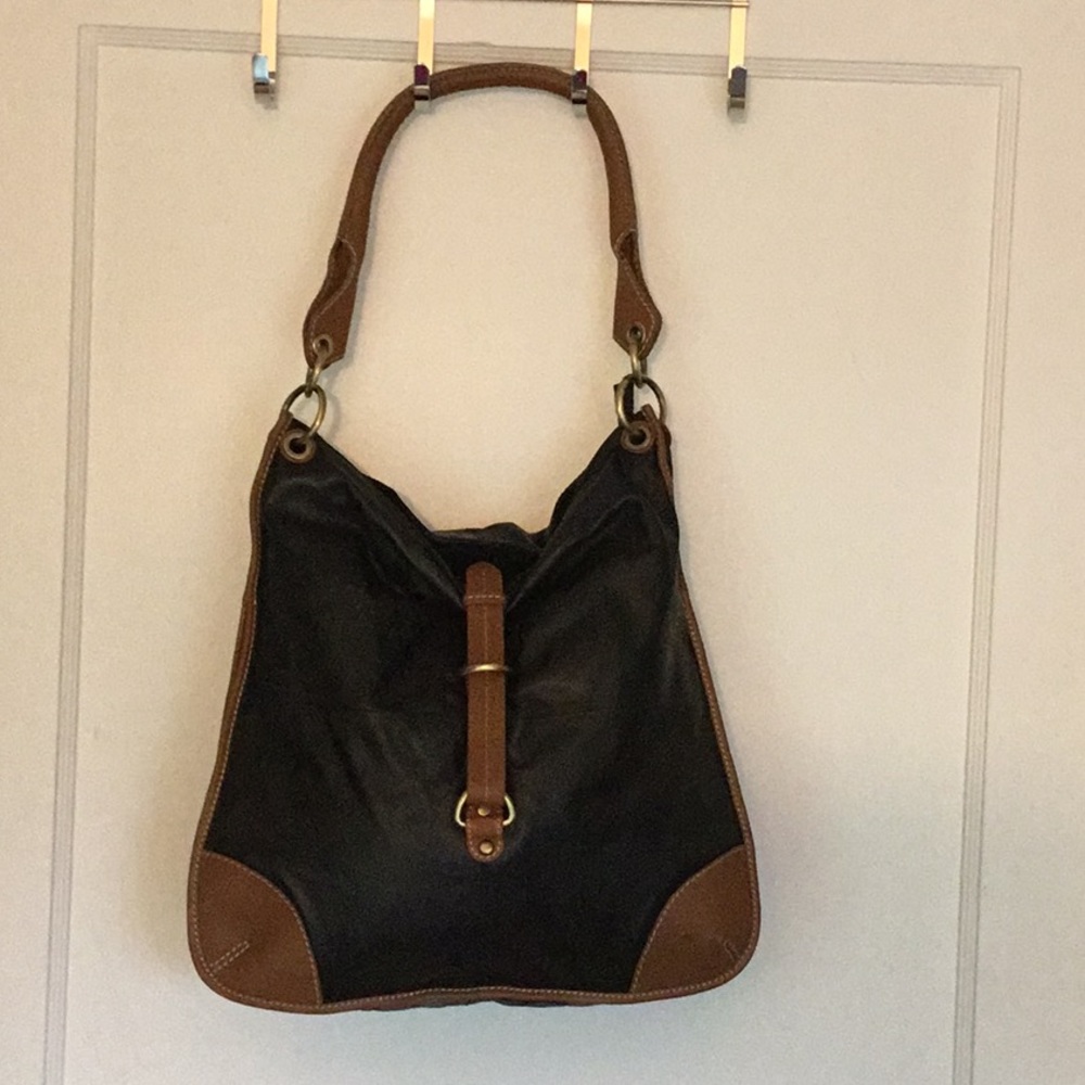 NINA BOSSI BLACK LEATHER SATCHEL/TOTE BAG